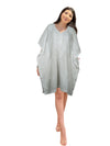 Boho White Embroidered Kimono Kaftan – Short Flowy Kaftan Dress for Women  XL