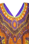 Women’s Yellow & Orange Sheer Georgette Kaftan – Oversized Boho Beach Cover-Up 4XL