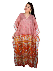  Women's Pink Caftan Maxi Dress – Lightweight, Flowy, and Bohemian-Inspired  OneSize