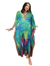 
Women’s Green Georgette Maxi Caftan – Elegant Beach & Resort Dress L-3X
