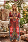 Women’s Pink Sheer Maxi Caftan Dress – Lightweight Breezy Boho Resort Wear  L-3X