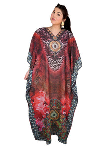  Women's Pink Sheer Maxi Caftan Dress – Lightweight, Breezy, and Stylish L-3X