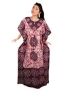 Maroon & White Caftan Maxi Dress – Boho Summer Maternity & Resort Wear  L-3XL