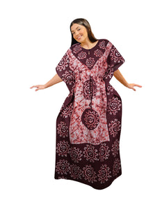  Maroon Kaftan Maxi Dress – Flowy Boho Beach & Resort Wear L-3XL