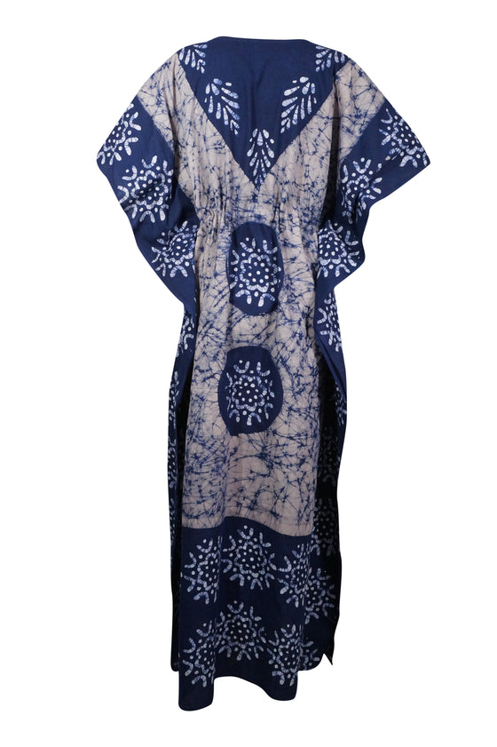 Caftan Maxi Dresses, Boho Chic  Dress, Navy Blue Stylish Kaftan Dress L-3XL