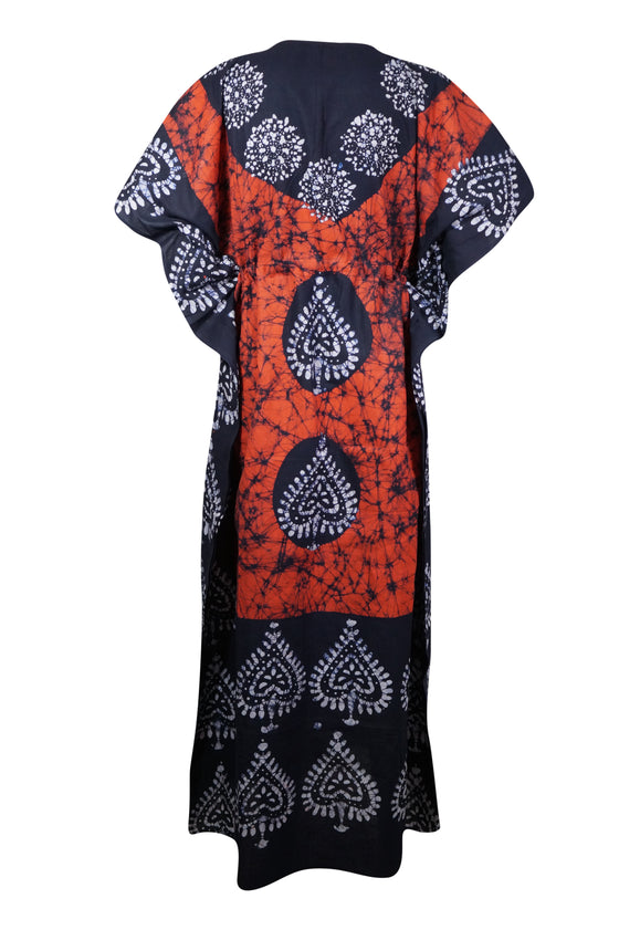 Caftan Maxi Dresses, Boho Chic  Dress, Orange, Black Stylish Kaftan Dress L-3XL