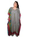 Women's Boho Maxi Kaftan – Recycled Silk Beach Dress & Kimono Housedress XL