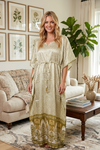 Silk Maxi Caftan Dress – Flowy Boho Kaftan for Women | Comfortable Resort Wear  XL