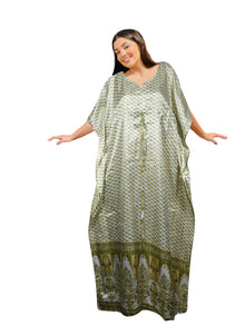  Silk Maxi Caftan Dress – Flowy Kaftan for the Mindful Mama  XL