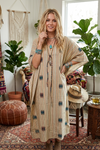 Women’s Beige Kaftan Maxi Dress – Elegant Caftan Loungewear for Relaxed Resort Style L-XL