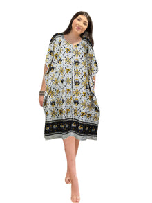  Bohemian Kimono Caftan for Women – Flowy Muumuu Beach Cover-Up SML