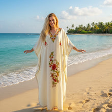  Lemon Embroidered Maxi Kaftan – Women’s Bohemian Kimono-Style Caftan Dress  3xl