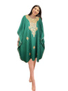 Women's Pine Green Midi Caftan Dress – Flowy, Bright & Effortlessly Chic One size L-4XL