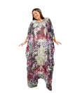 Bohemian Beach Kaftan Maxi Dress – Pink & Black Soft Georgette Long Caftan L-4XL