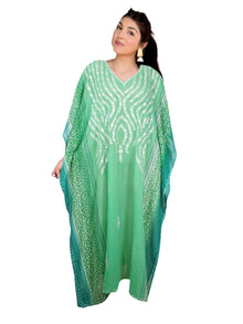  Women's Sheer Embroidered Kaftan Maxi Dress – Beach Cover-Up & Resort Lounger L-4XL