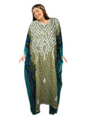 Beige Embroidered Kaftan – Flowy Maxi Muumuu Dress for Women L-4XL