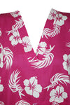 Womens Maxi Kaftan Dress, Cotton Caftan, Pink Boho Flowy Print Dresses L-3X