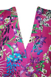 Beach Maxi dress, Kimono Caftan dresses, Cotton Pink Floral Print Kaftan L-3X