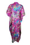 Pink Beach Maxi dress, Kimono Caftan dresses, Cotton Floral Kaftan L-3X