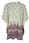 Womens Boho Kaftan, Beige Beach Cover up, Short Caftan Dress L-4X