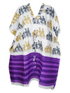 Womens Short Kaftan, Purple Boho Dress, Beach Cover up Caftan Dress L-2X