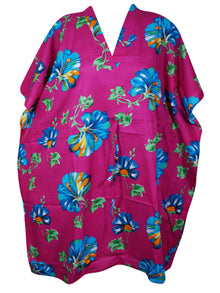  Women's Pink Caftan Dress, Cotton Floral Kimono Kaftan Dresses S/M