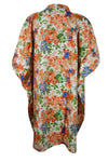 Womens Summer kaftan Dress, Handmade Orange Floral Print Caftans, Travel Fashion L-2X