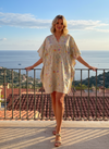 Women’s Ivory Boho Cotton Kaftan – Summer Resort & Beach Dress  S/M