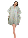 Women's Ivory Cotton Kaftan – Boho Summer Holiday Dress & Beach Cover-Up S/M