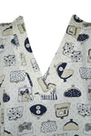 Boho Cotton Summer Kaftan Ivory Printed Short Caftan Beach Cover up Dresses S/M