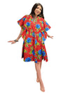 Women's Red Floral Kaftan – Breezy Beach Dress  L-3XL