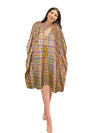 Women's White & Pink Midi Kaftan – Festival-Ready Boho Dress M-XL