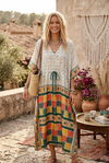 Women’s Boho Chic White Silk Cover-Up – Flowy Maxi Kaftan One size