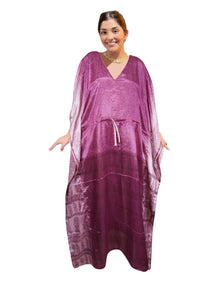  Women's Berry Purple Maxi Kaftan – Loose Fit Beach Dress, Boho Caftan Style  L-2XL