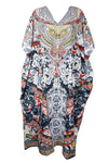 Boho Maxi Kaftan Dress for Women Multicolor Flowy Casual Caftan M-2XL