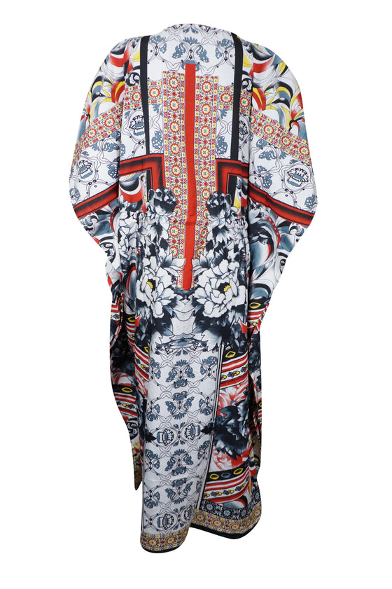 Boho Maxi Kaftan Dress for Women Multicolor Flowy Casual Caftan M-2XL