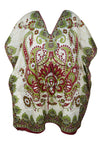 Women's Green & Red Boho Kaftan – Short Beach Dress for a Vibrant Summer Look L-2XL