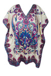 Women’s Blue & Pink Short Boho Kaftan – Hippie Beach Dress for Summer Vibes L-2XL