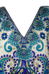 Women's Navy Blue & White Short Boho Caftan – Hippie Beach Dress for Summer  L-2XL
