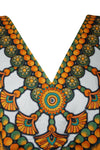 Women's Yellow Multi Boho Caftan – Short Hippie Beach Kaftan Dress Summer Style L-2XL