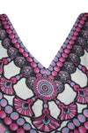Women's Purple Boho Caftan – Short Hippie Beach Dress for Vibrant Summer Style L-2XL