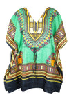 Forest Green Boho Kaftan Dress – Women's Short Beachwear for Vibrant Days L-2XL