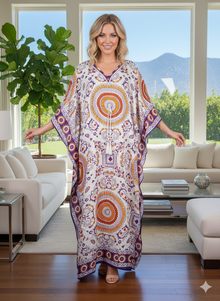  Women's Boho Maxi Kaftan – Soft & Flowy Travel Caftan Dress  2XL