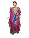 Women's Pink Printed Kaftan Kimono Maxi Dress for Summer Vacation & Beach Cover-Up L-2XL