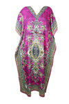 Women's Pink Maxi Boho Kaftan – Hippie-Inspired Beach Dress for Summer Style L-2XL