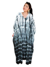 Boho Maxi Kaftan Dress for Women – Black & White Soft Flowy Caftan L-3XL