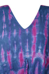 Boho Purple Tie-Dye Maxi Kaftan – Flowy Beach Cover-Up Dress for Women  L-3XL