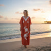 Women’s Orange Maxi Kaftan Dress – Boho Beachwear & Resort Lounge Dress L-4XL