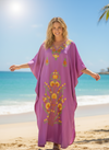 Women’s Purple Boho Maxi Kaftan – Flowing Travel Dress, Resort Wear & Perfect Gift  L-3XL