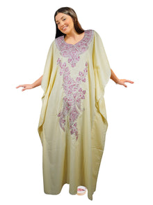  Women’s Beige Maxi Kaftan – Boho Caftan Dress, Perfect Gift & Lounge Wear L-3XL